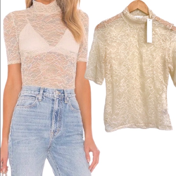 Jonathan Simkhai Tops - NWT Jonathan Simkhai Lace Top in Beige size Large